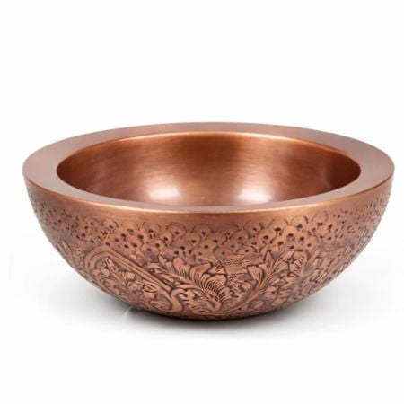 Antique Copper Bathroom Basin With Subtle Handcrafted Details